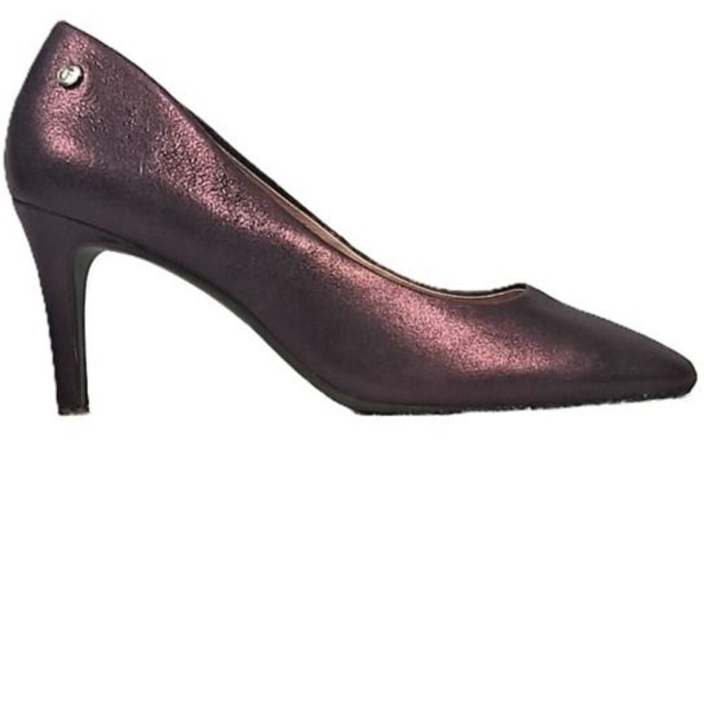 Taryn Rose Metallic Plum Burgundy Pointed Toe Stiletto Pumps Heels Women Size 8